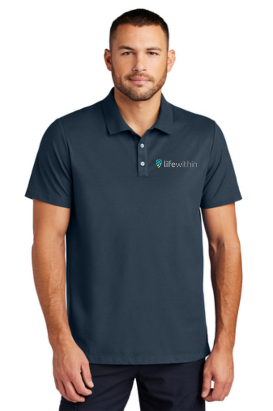 Mercer+Mettle® Stretch Pique Polo with  Embroidered Color Gray logo