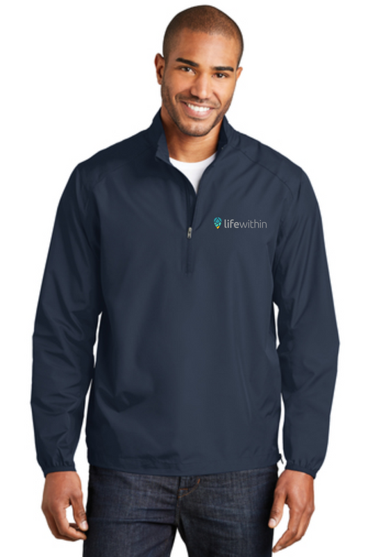 Port Authority® Zephyr 1/2-Zip Pullover With Color/Gray Logo