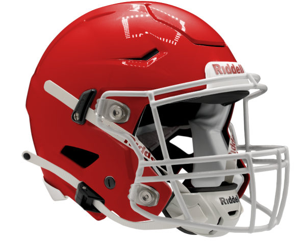 Riddell Speed Flex Adult Football Helmet Scarlett w/ White Face Mask
