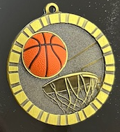 Basketball with Orange Resin Medal