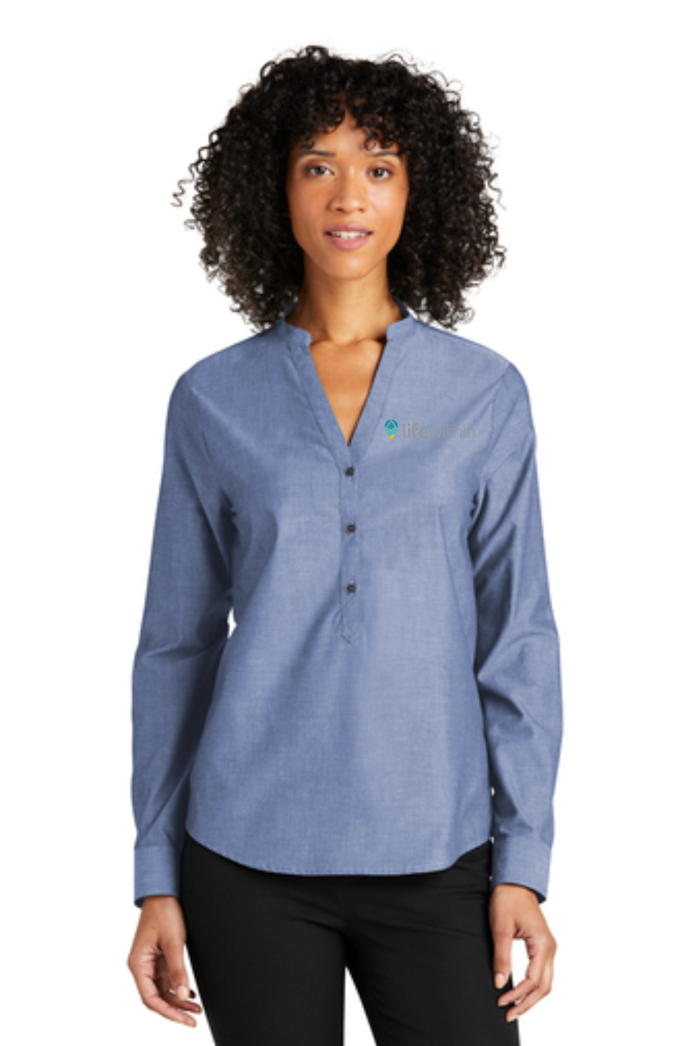 Port Authority® Ladies Long Sleeve Chambray Easy Care Shirt Embroidered